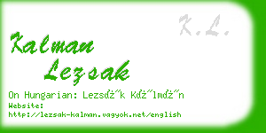 kalman lezsak business card